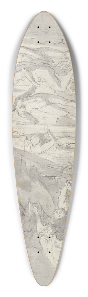Raymond Lafage - Bacchanal, Nymphen und Faune tanzen um eine Panherme 39.3 inch art pintail longboard deck
