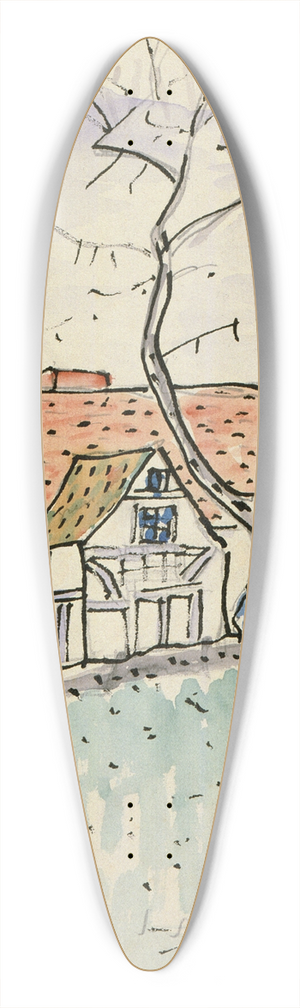 Raymond McIntyre - Cottage and calf 39.3 inch art pintail longboard deck Raymond McIntyre - Cottage and calf 39.3 inch art pintail longboard deck