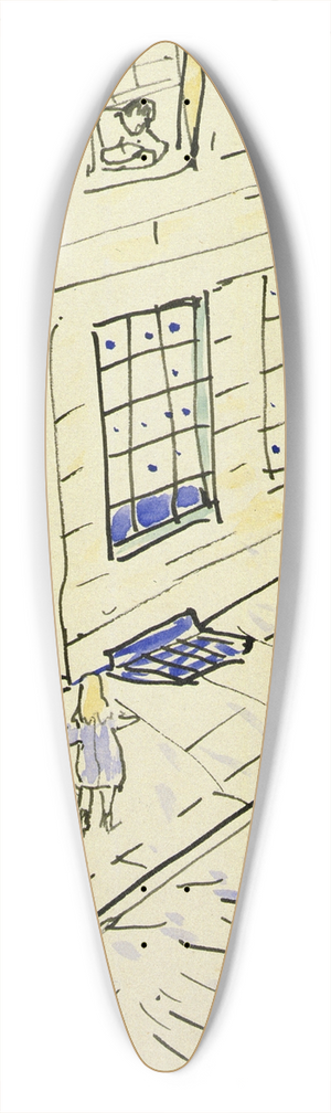 Raymond McIntyre - Figures in a doorway 39.3 inch art pintail longboard deck