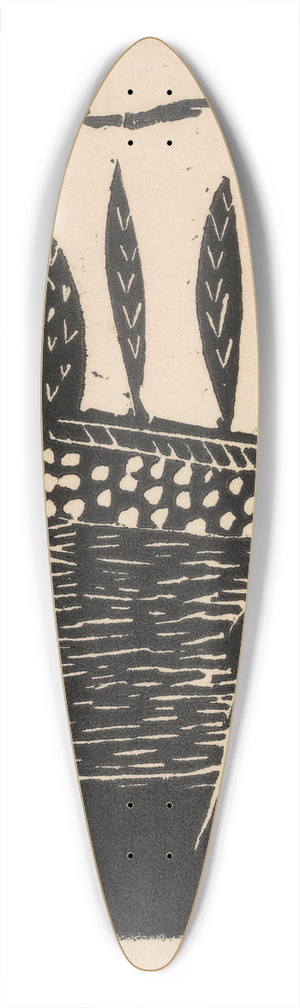 Raymond McIntyre - Landscape with two figures 39.3 inch art pintail longboard deck