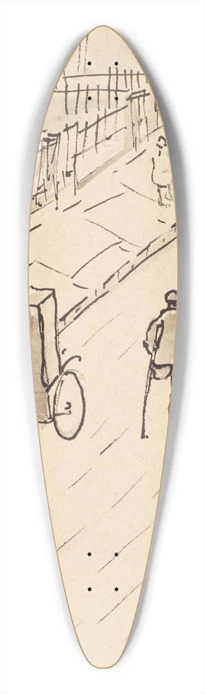 Raymond McIntyre - London street with organ grinder 39.3 inch art pintail longboard deck