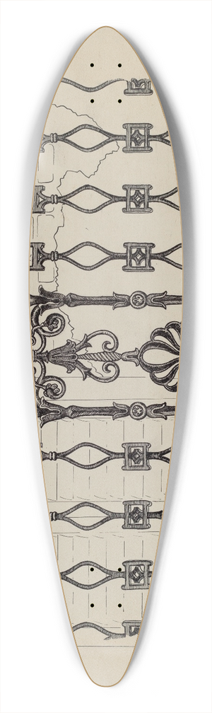Ray Price - Cast Iron Balcony Rail 39.3 inch art pintail longboard deck