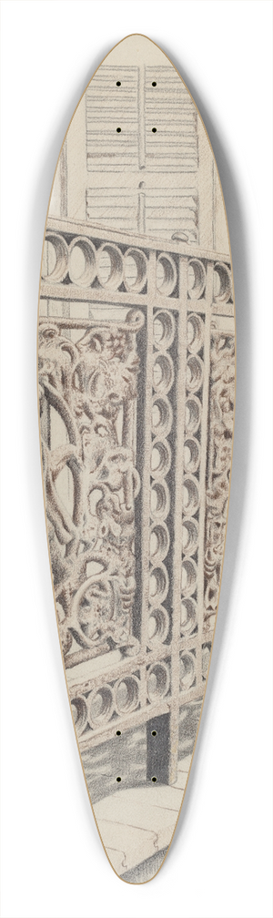 Ray Price - Cast Iron Balcony Rail 39.3 inch art pintail longboard deck