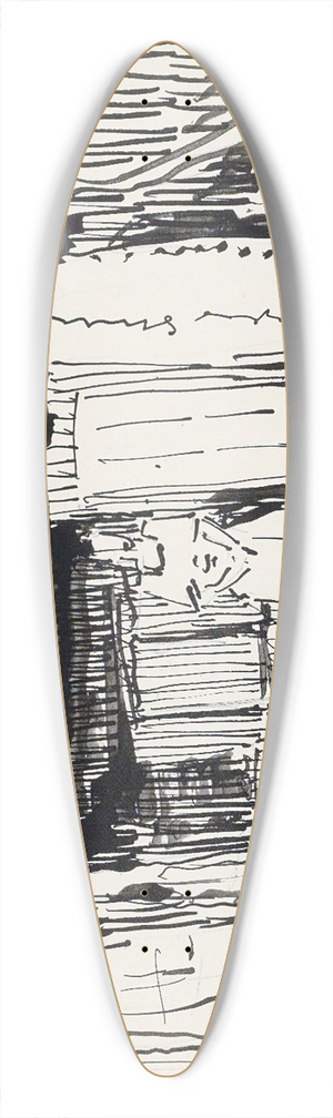 Reijer Stolk - Staande vrouw in een deuropening 39.3 inch art pintail longboard deck