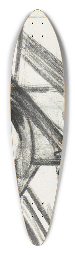 Reijer Stolk - Zeilboot op een werfhelling 39.3 inch art pintail longboard deck