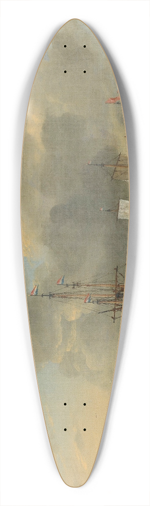Reinier Nooms - The Caulking of Ships at the Bothuisje on Het IJ in Amsterdam 39.3 inch art pintail longboard deck