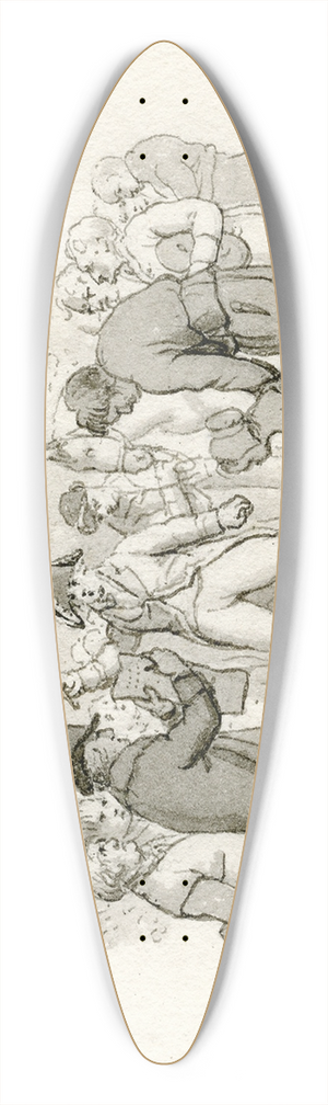 Reinier Vinkeles - Dreigende soldaat bij een naakt kind, met omstanders 39.3 inch art pintail longboard deck
