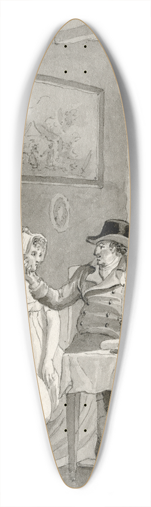 Reinier Vinkeles - Gezelschap bij een tafel: Lieve beste Roze! Gij 39.3 inch art pintail longboard deck