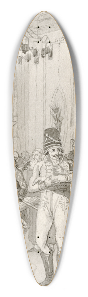 Reinier Vinkeles - Officier neemt vrouw bij de hand op een gemaskerd bal 39.3 inch art pintail longboard deck