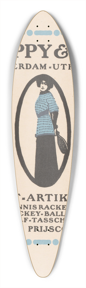 Reinier Willem Petrus de Vries - Advertentie voor sportartikelen van Reppy & Co te Amsterdam en Utrecht 39.3 inch art pintail longboard deck