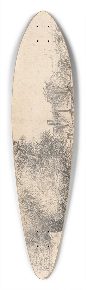 Rembrandt van Rijn - Landscape with a Milkman 39.3 inch art pintail longboard deck