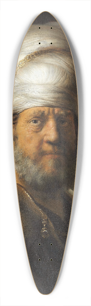 Rembrandt van Rijn - Man in Oriental Clothing 39.3 inch art pintail longboard deck Rembrandt van Rijn - Man in Oriental Clothing 39.3 inch art pintail longboard deck