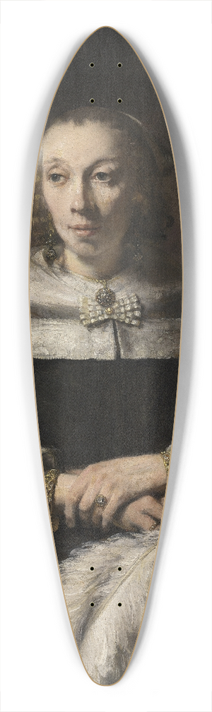 Rembrandt van Rijn - Portrait of a Lady with an Ostrich-Feather Fan 39.3 inch art pintail longboard deck