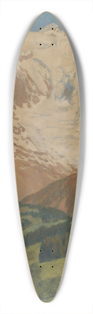 Rgnault Sarasin - Mont Blanc Seen from Combloux 39.3 inch art pintail longboard deck
