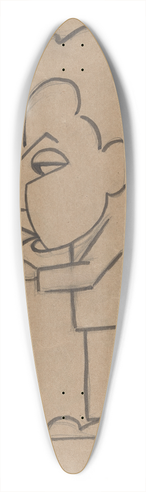 Richard Boix - Study for Caricature of ManRay 39.3 inch art pintail longboard deck