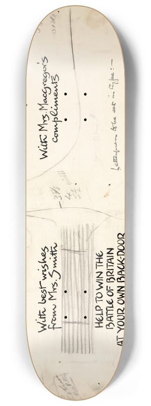 Cyril Kenneth Bird (Fougasse) - Appeal to join Home Salvage Corps 8.25 inch art skate deck Cyril Kenneth Bird (Fougasse) - Appeal to join Home Salvage Corps 8.25 inch art skate deck