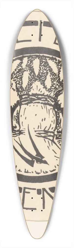 Richard Nicolas Roland Holst - Ex libris van Maurits Mendels 3 39.3 inch art pintail longboard deck Richard Nicolas Roland Holst - Ex libris van Maurits Mendels 3 39.3 inch art pintail longboard deck
