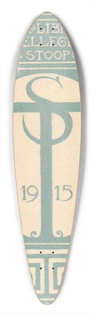 Richard Nicolas Roland Holst - Ex libris van Tellegen-Stoop 39.3 inch art pintail longboard deck Richard Nicolas Roland Holst - Ex libris van Tellegen-Stoop 39.3 inch art pintail longboard deck