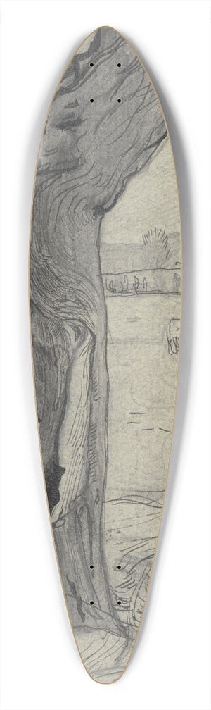 Richard Nicolas Roland Holst - Knotwilg in een weidelandschap 39.3 inch art pintail longboard deck Richard Nicolas Roland Holst - Knotwilg in een weidelandschap 39.3 inch art pintail longboard deck