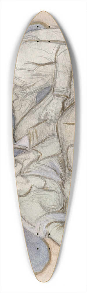 Richard Nicolas Roland Holst - Man, vrouw en kind zittend in een landschap 39.3 inch art pintail longboard deck