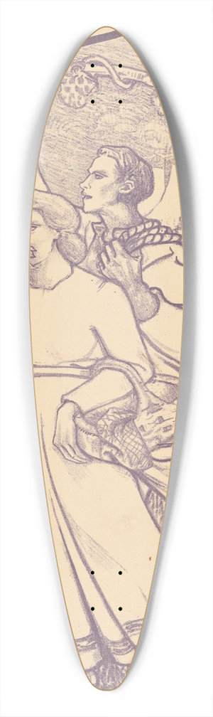 Richard Nicolas Roland Holst - Meisje met een mand en jongen met een touw 39.3 inch art pintail longboard deck Richard Nicolas Roland Holst - Meisje met een mand en jongen met een touw 39.3 inch art pintail longboard deck