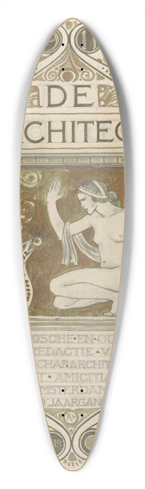 Richard Nicolas Roland Holst - Ontwerp voor de omslag van De Architect 39.3 inch art pintail longboard deck