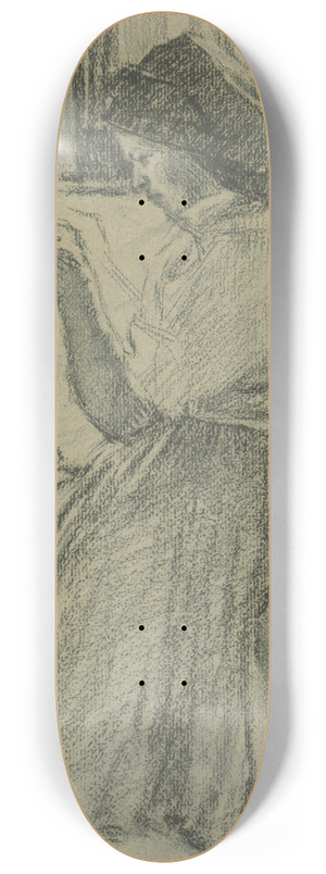 Cyril Mandel - Seated Girl in a Folk Costume 8.25 inch art skate deck