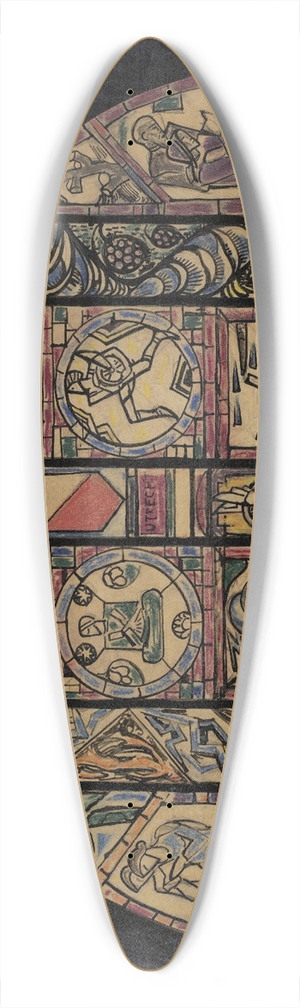 Richard Nicolas Roland Holst - Ontwerp voor raam in het postkantoor te Utrecht 39.3 inch art pintail longboard deck Richard Nicolas Roland Holst - Ontwerp voor raam in het postkantoor te Utrecht 39.3 inch art pintail longboard deck