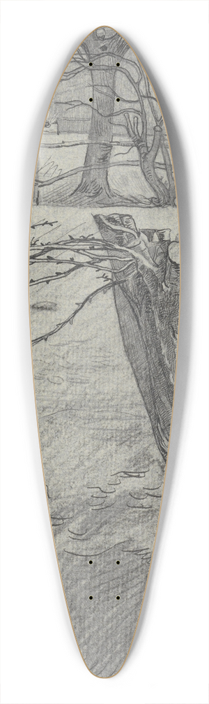 Richard Nicolas Roland Holst - Weidelandschap met wilgen 39.3 inch art pintail longboard deck