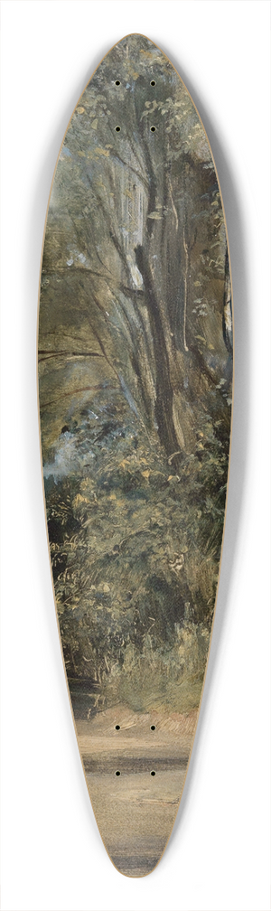 Richard Parkes Bonington - A forest path 39.3 inch art pintail longboard deck