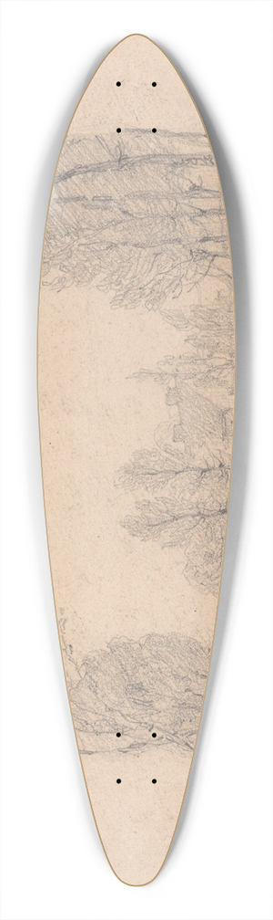 Richard Parkes Bonington - A Wooded Stream and a Farmhouse in Normandy 39.3 inch art pintail longboard deck