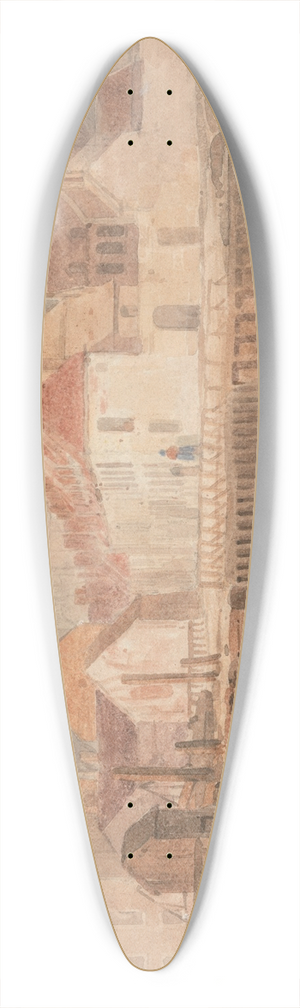 Richard Parkes Bonington - Boulogne Harbor 39.3 inch art pintail longboard deck
