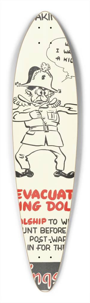Ricky RCAF - Dont Evacuate Your Fighting Dollars 39.3 inch art pintail longboard deck