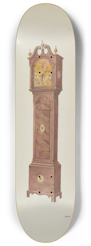 Dana Bartlett - Grandfather Clock, Angular View 8.25 inch art skate deck