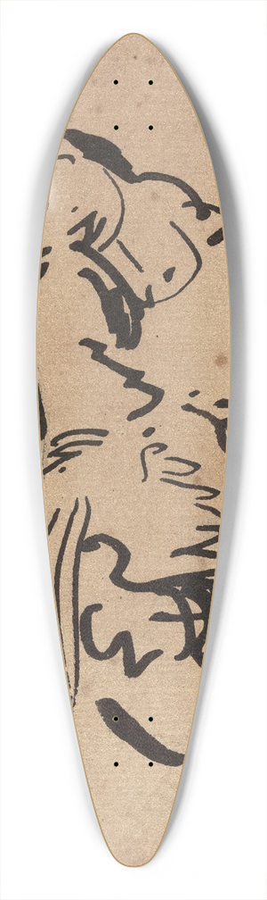 Rik Wouters - Study of a Cat 39.3 inch art pintail longboard deck