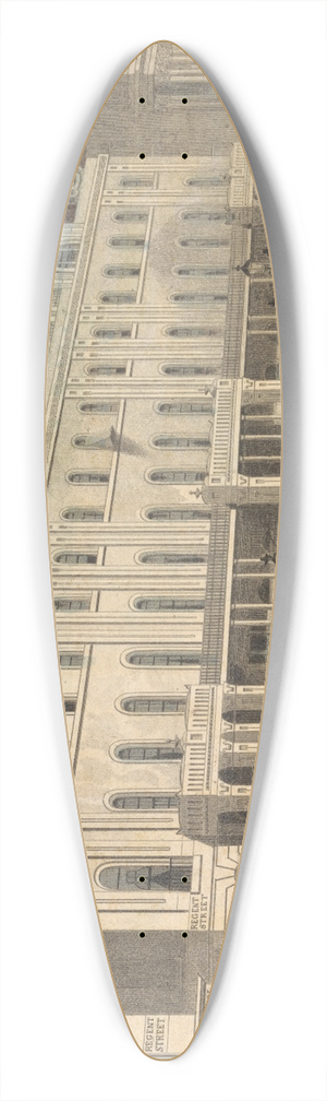 Robert Acon - Buildings on the East Side of Regents Street 39.3 inch art pintail longboard deck