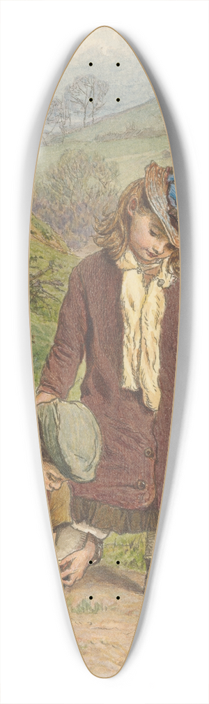 Robert Barnes - Boy Tying a Girls Shoe 39.3 inch art pintail longboard deck