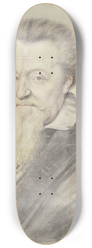 Daniel Dumonstier - Brustbild eines lteren Mannes mit blondem Bart, den Mantel ber die Schulter geworfen 8.25 inch art skate deck