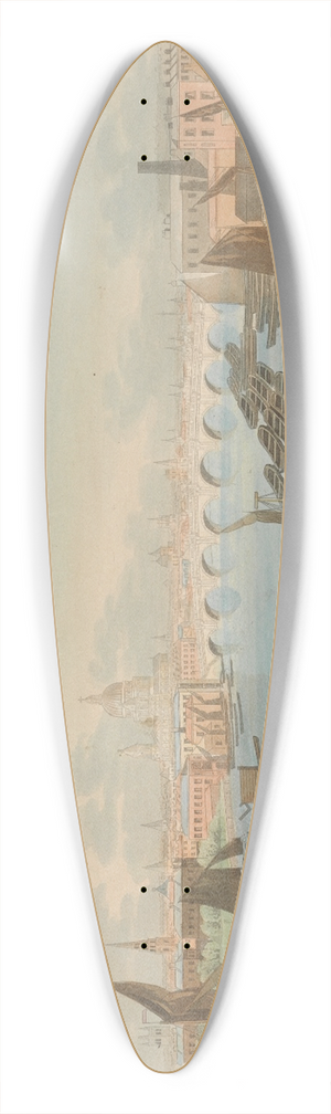 Robert Havell - A View of Blackfriars Bridge and St. Pauls 39.3 inch art pintail longboard deck Robert Havell - A View of Blackfriars Bridge and St. Pauls 39.3 inch art pintail longboard deck