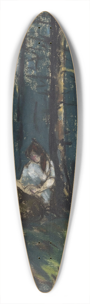 Robert Henri - The Reader in the Forest 39.3 inch art pintail longboard deck