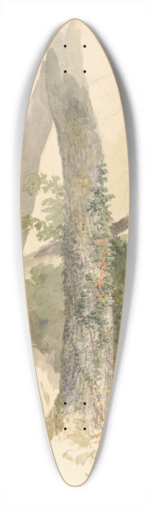 Robert Hills - Tree Study with Ivy Clinging to Stump 39.3 inch art pintail longboard deck