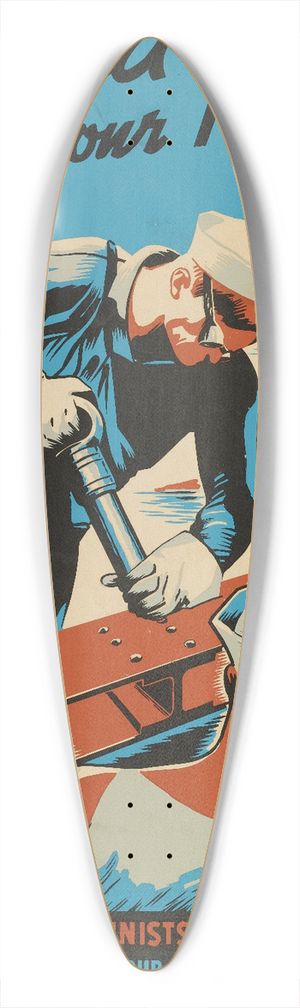 Robert Muchley - Build for your Navy! Enlist! 39.3 inch art pintail longboard deck