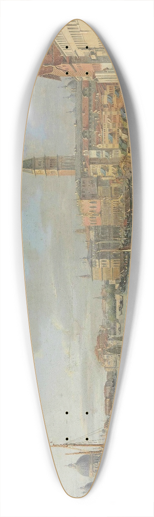 Roberto Roberti - A View Of Venice With The Doges Palace, Saint Marks Campanile And Santa Maria Della Salute 39.3 inch art pintail longboard deck
