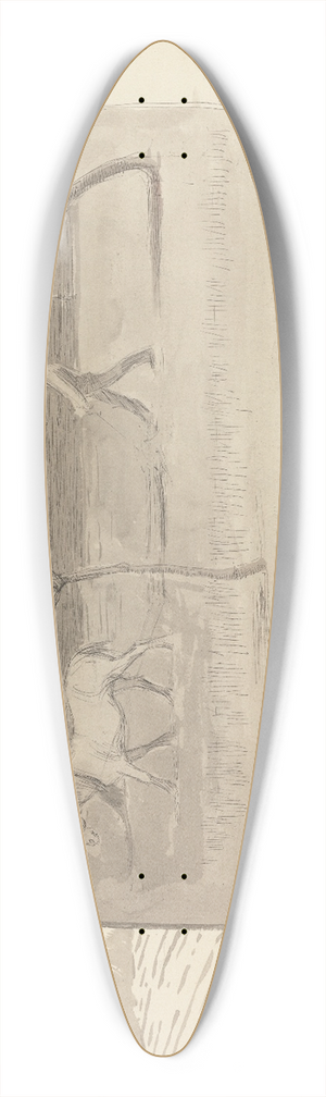 Robert Polhill Bevan - A Harrow in the Orchard 39.3 inch art pintail longboard deck