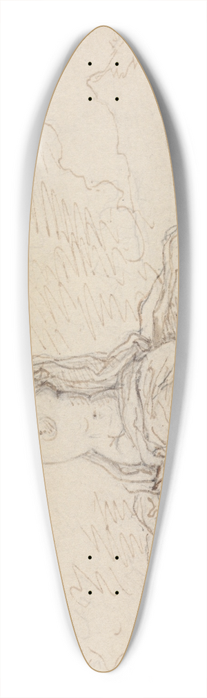 Robert Smirke - Study of a Semi-Nude Woman, Sitting, with Her Arms Raised Over Her Head 39.3 inch art pintail longboard deck