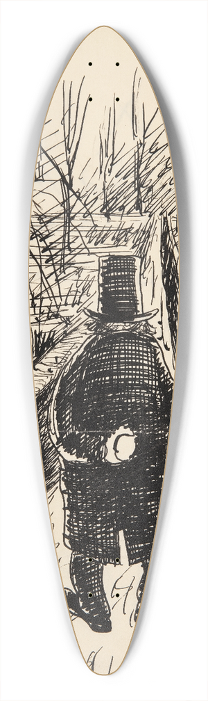 Robert Storm Petersen - Blad til Dagens flue 39.3 inch art pintail longboard deck Robert Storm Petersen - Blad til Dagens flue 39.3 inch art pintail longboard deck