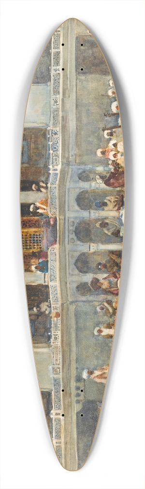 Robert Weir Allan - Figures before a mosque 39.3 inch art pintail longboard deck