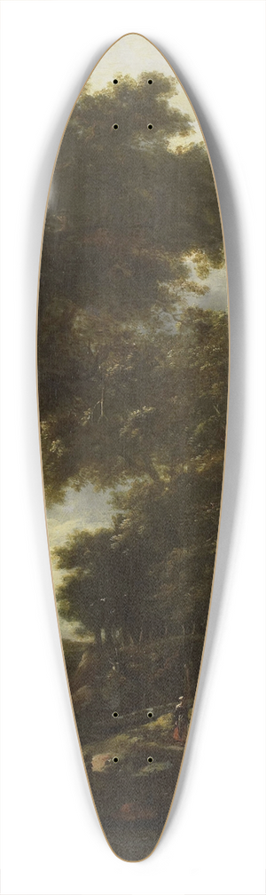 Roelant Roghman - Forest landscape with lean-to 39.3 inch art pintail longboard deck