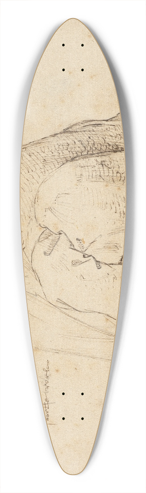 Roelant Savery - Seated Man 39.3 inch art pintail longboard deck