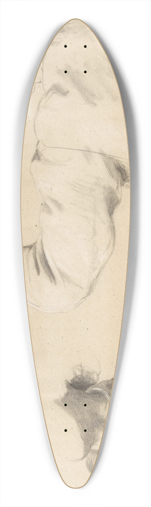 Romain Cazes - Studies of Drapery in Sleeve and Collars 39.3 inch art pintail longboard deck Romain Cazes - Studies of Drapery in Sleeve and Collars 39.3 inch art pintail longboard deck